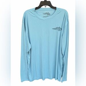 Reel Life Bait Shop Long Sleeve Fishing Shirt Men’s XXL Blue Performance NWOT